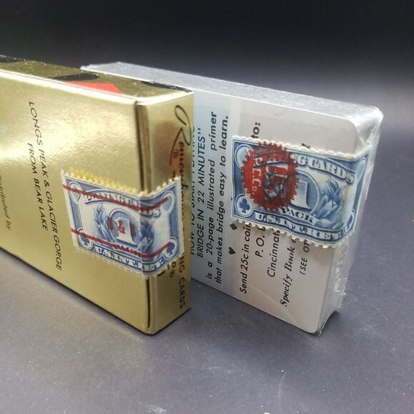 Vintage Playing Card Lot of 5 Complete Decks Some Sealed Stamped Plus Cribbage - Picture 12 of 12